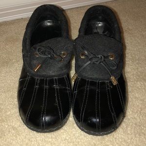 TORY BURCH black duck rain shoes